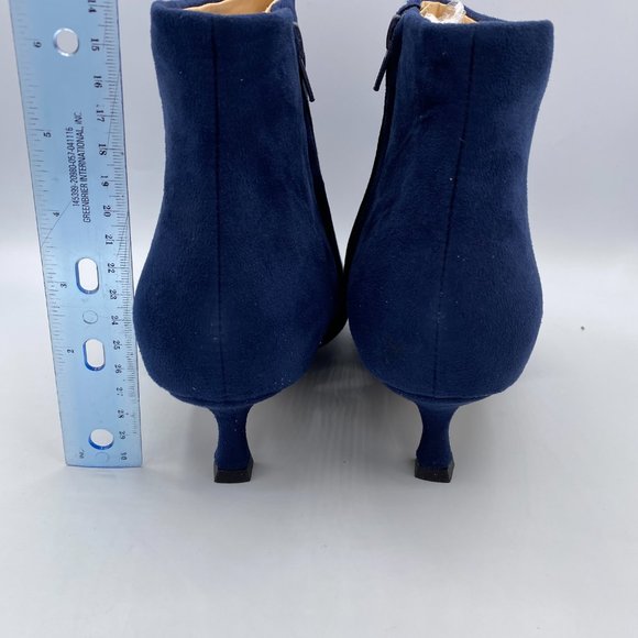 Women's Pointed Toe Flat Ankle Boots - Low Heel Dress Booties With Double Side Zippers, Office Wear - View #6